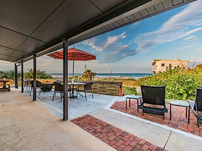 back porch looking out at the beach