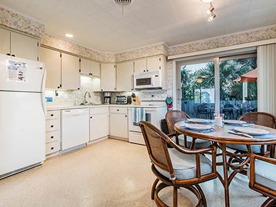 dining table and kitchen